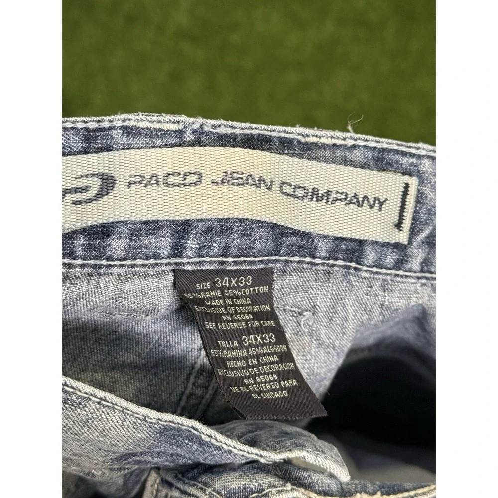 Vintage Paco Jeans Mens 34 x 33 Blue Medium Wash Carpenter Baggy Hip Hop Rap Y2K